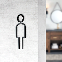 Табличка на туалет - Акрил - "Thin" Design 203 мм, М