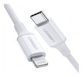 Кабель зарядний MFI Type-C-Lightning UGREEN для iPhone iPad 2 м White (US171)