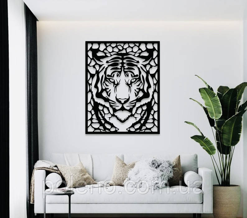 Декоративне панно Образ Тигра, картина з дерева