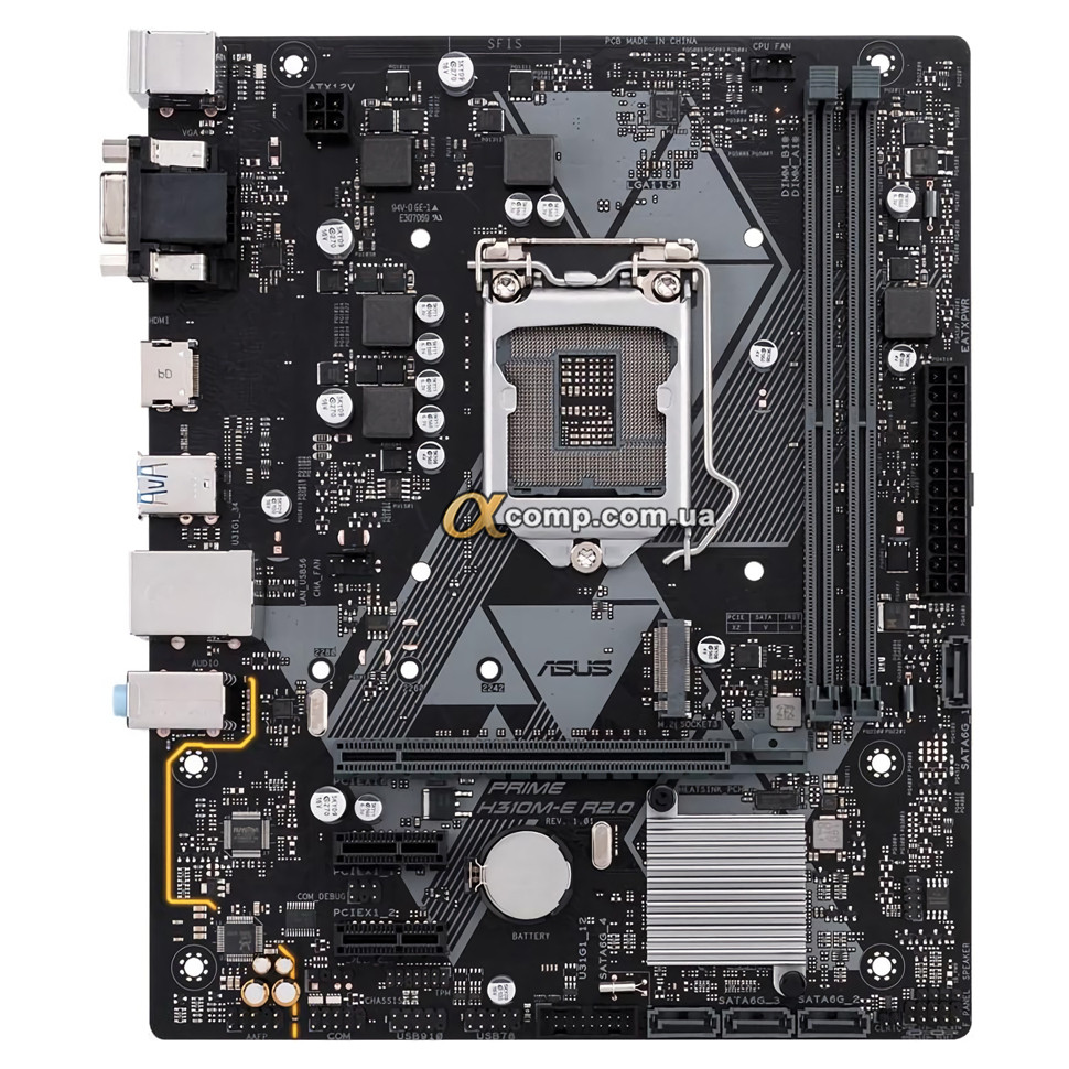 Материнська плата Asus Prime H310M-E R2.0 (1151-2 • H310 • 2×DDR4) БУ