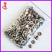 Кнопки для одягу Каппа 15мм. Кнопка київська №61, Срібло (100шт)