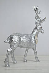 Новорічна статуетка олень H30см срібло