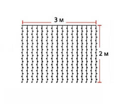 Світлодіодна гірлянда "Штора" 240LED 3x2m RGB Мікс/прозор IP20 Код.59382, фото 3
