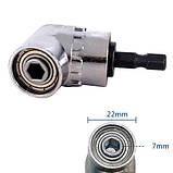 Кутовий адаптер для шурупокрута 105град, насадка для дрилі 1/4, магнітна, фото 2