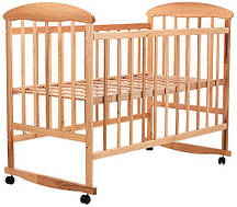 Дитяче ліжечко "Наталка" світле відкидний бік.Нелакована.