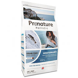 Pronature Holistic Mediterranea -Беззерновий холістик корм для котів (лосось/в'ялені томати)340 гр