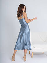 Шовкова сукня комбінація на бретелях. TM"Silk Kiss". Натуральний 100% шовк. Міді, сірий, фото 3