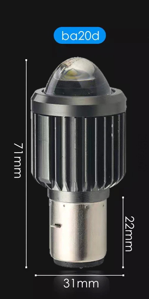 H6, BА20D, DC12-80V Лампа для скутера, мотоцикла світлодіодна двоконтактна LED