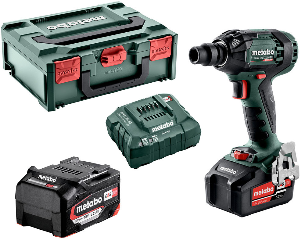 Акумуляторний ударний гайковерт Metabo SSW 18 LTX 300 BL [5.2 Ah Li-Power] (602395650)