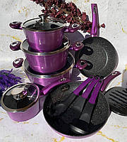 Набор посуды с мраморным покрытием Edenberg EB-5627 15 предметов Набор кастрюль казанов для индукционных плит