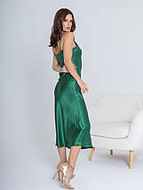 Шовкова сукня комбінація на бретелях, зелене. TM"Silk Kiss". Натуральний 100% шовк. Міді, трав'яний, фото 4