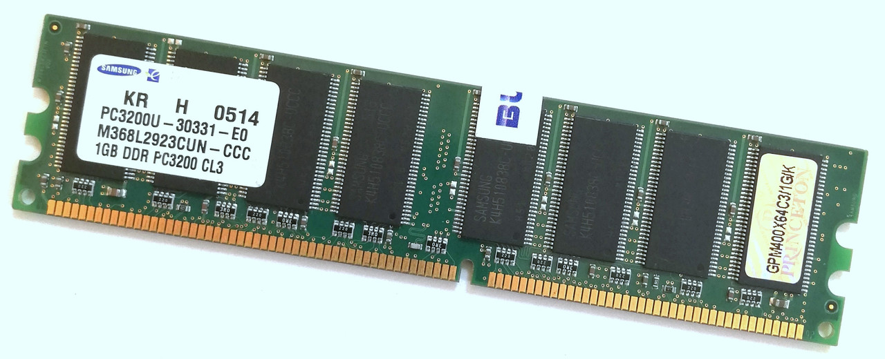 Оперативна пам'ять Samsung DDR 1Gb 400MHz 3200U CL3 2.6 V (M368L2923CUN-CCC) Б/В