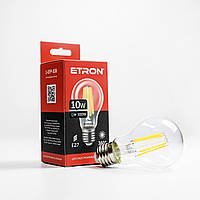 Филаментная светодиодная лампа ETRON Filament 1-EFP-108 A60 10W 4200K E27 прозрачная (белый нейтральный)