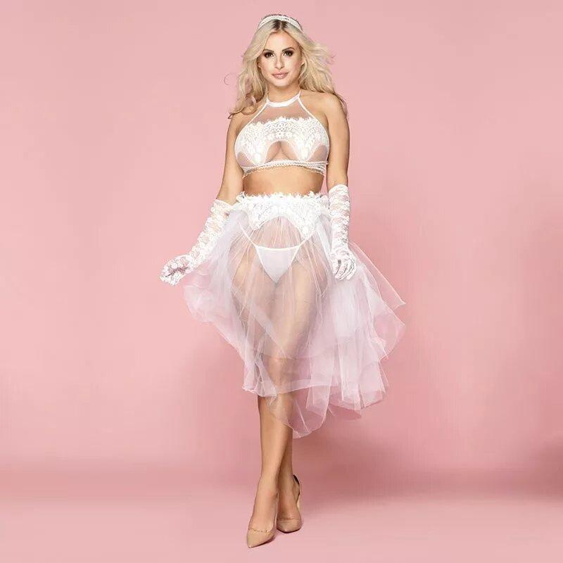 Еротична весільна сукня «Невинна Мілана» One Size White