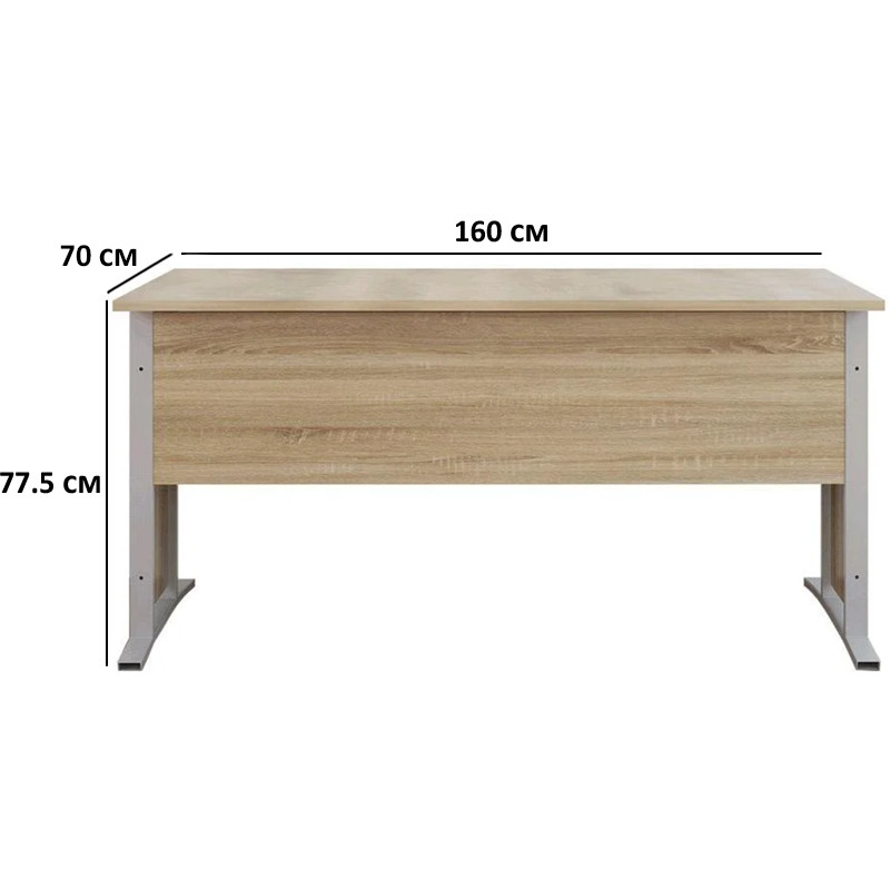 Прямий письмовий стіл Гербор Офіс Лайн BIU160 кольору дуб сонома, фото 1