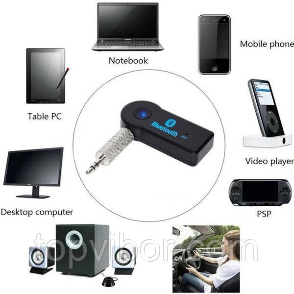 Блютуз адаптер в машину Car Music Receiver Aux Bluetooth ресивер в авто, hands free для автомобиля (ТОП) - фото 1 - id-p1543544773