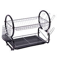 Сушарка для посуду Kamille двоярусна 55х24.5х39см KM-0768В