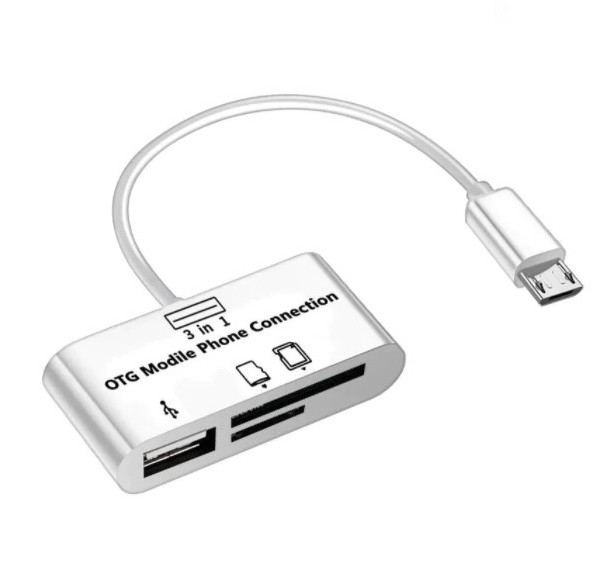 Адаптер micro USB, пристрій для читання карт пам'яті TF/SD, OTG, Micro SD, картрідер для телефону