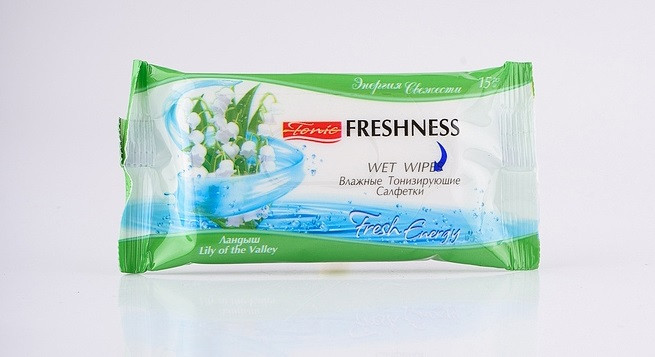 Вологі тонізуючі серветки Freshness 15 шт (3 800 023 451 684)