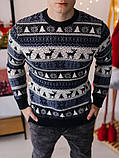 Зимовий новорічний вовняний светр із оленями теплий, фото 2