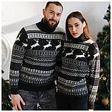 Зимовий новорічний вовняний светр із оленями теплий, фото 8