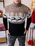 Зимовий новорічний вовняний светр із оленями теплий, фото 7