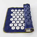 Масажний килимок Аплікатор Кузнєцова (акупунктурний голка для спини) OSPORT Lite Mini (apl-018) Синьо-білий, фото 4