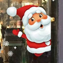 Набір вінілових наклейок "Різдвяний Санта"№2 (ПВХ) для декору вікна