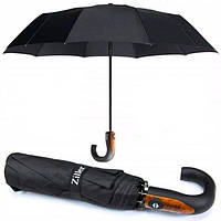 Зонт мужской складной Ziller ZL-406 на 10 спиц автомат Черный