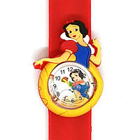 Детские часы Flip-flop Белоснежка на красном силиконовом флип-ремешке.