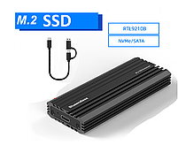 Зовнішня кишеня для M2 SSD NVMe (PCIe) і NGFF (Sata) USB 3.1 Type-C Blueendless 2807SN Original, фото 5
