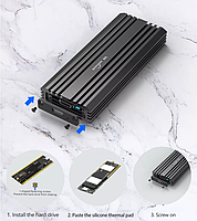 Зовнішня кишеня для M2 SSD NVMe (PCIe) і NGFF (Sata) USB 3.1 Type-C Blueendless 2807SN Original, фото 10