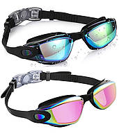 Детские очки для плавания черные Aegend Kids Swim Goggles, 2 шт возраст 3-9 л