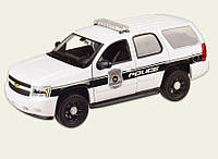 Велика іграшкова поліцейська машинка, металева CHEVROLET TAHOE WELLY, джип поліція, масштаб 1:24