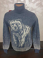 Молодёжный нарядный свитер с медведем размер XL