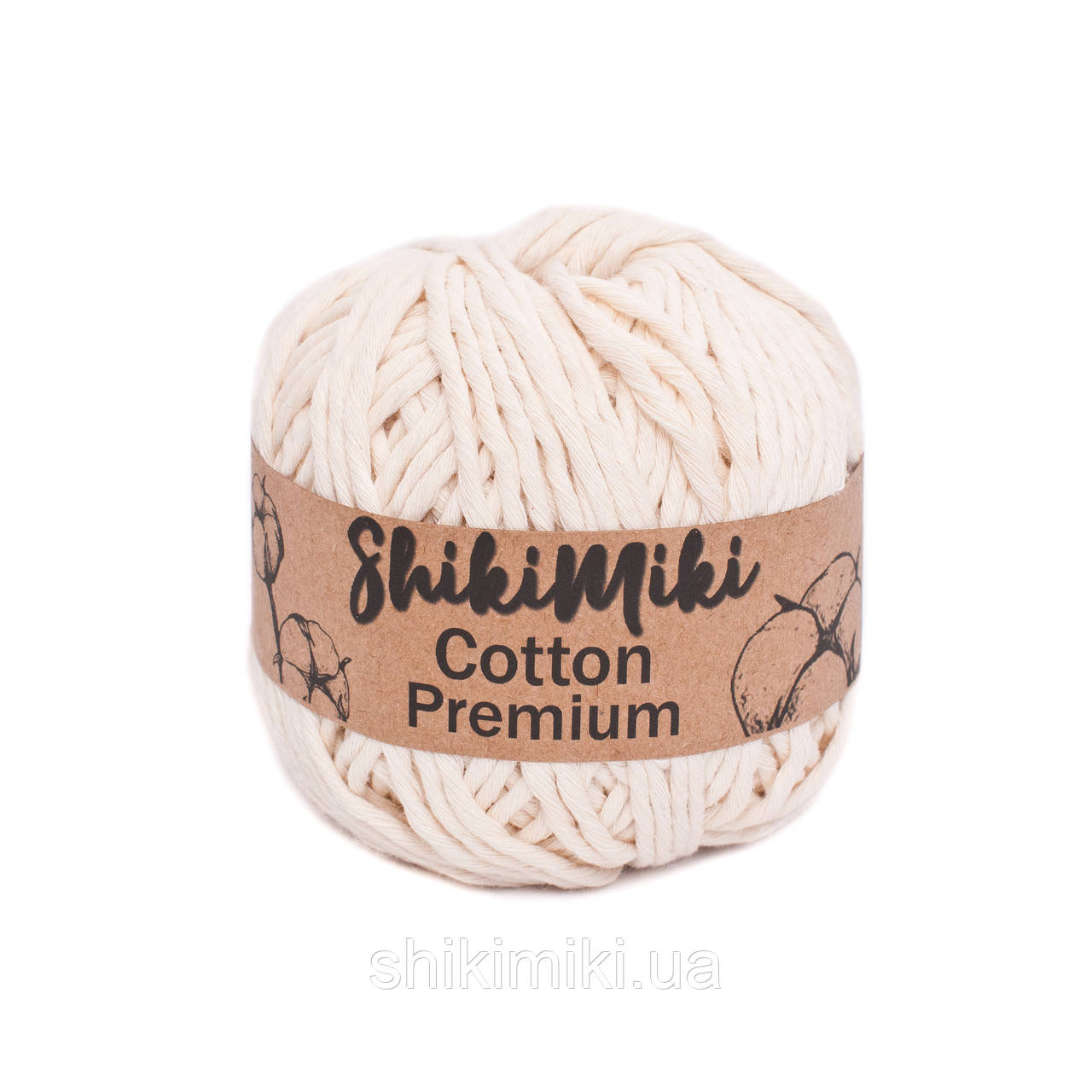 Еко шнур Shikimiki Cotton Premium 2 мм, колір Молочний