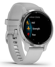 Смарт-годинник Garmin Venu 2S Silver Stainless Steel Bezel with Mist Gray Case and Silicone Band