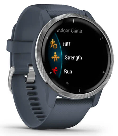 Смарт-годинник Garmin Venu 2 Silver Stainless Steel Bezel with Granite Blue Case and Silicone Band, фото 1