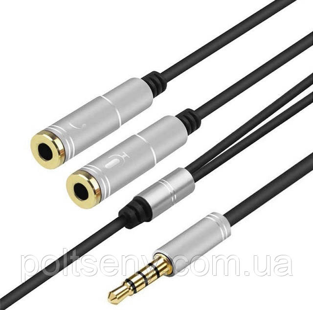 Разветвитель для Наушников с Микрофоном Splitter Гарнитура Аудио Штекер ...