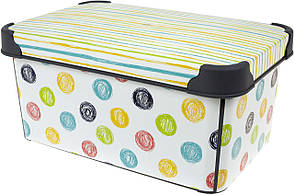 Коробка-бокс "Qutu Style Box" Colored zigzag з кришкою 5л №92648