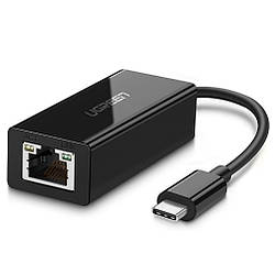 Дротовий мережевий адаптер UGREEN USB C — RJ45 Gigabit USB-C Ethernet Adapter Grey (US236)