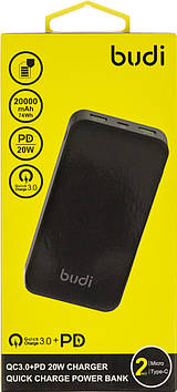 УМБ Budi Power Bank 20000mAh 20W QC3.0 black №PB083B/Breidon/