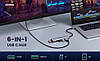 Багатопортовий адаптер концентратор UGREEN USB C 6 в 1 MicroSD, SD, HDMI, USB 3.0 Grey (CM511), фото 8