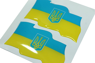Наклейка рельєфна Flag UKRAINE 8х4см/2шт, фото 2