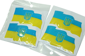 Наклейка рельєфна Flag UKRAINE 8х4см/2шт, фото 3