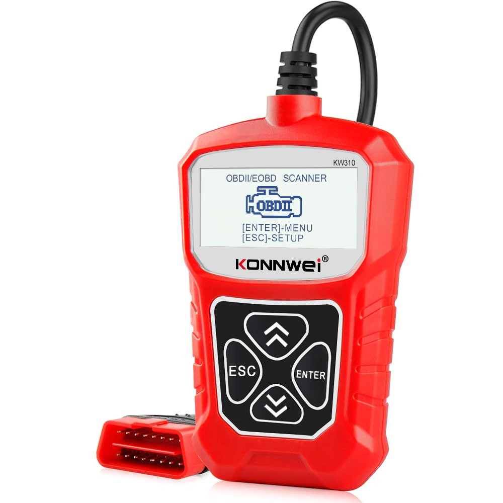 Диагностический автосканер OBD II Konnwei KW310 CAN OBDII + EOBD Code Reader Red - фото 2 - id-p1543743074