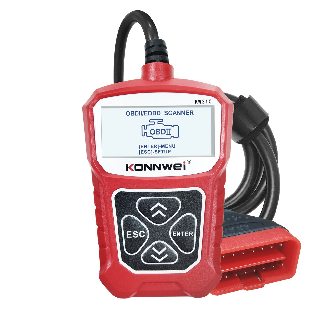 Диагностический автосканер OBD II Konnwei KW310 CAN OBDII + EOBD Code Reader Red - фото 4 - id-p1543743074