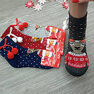 Шкарпетки жіночі середні зимові з махрою р.36-40 СВЯТКОВА ЛАНЬ з бубонцями INALTUN 30033343, фото 2