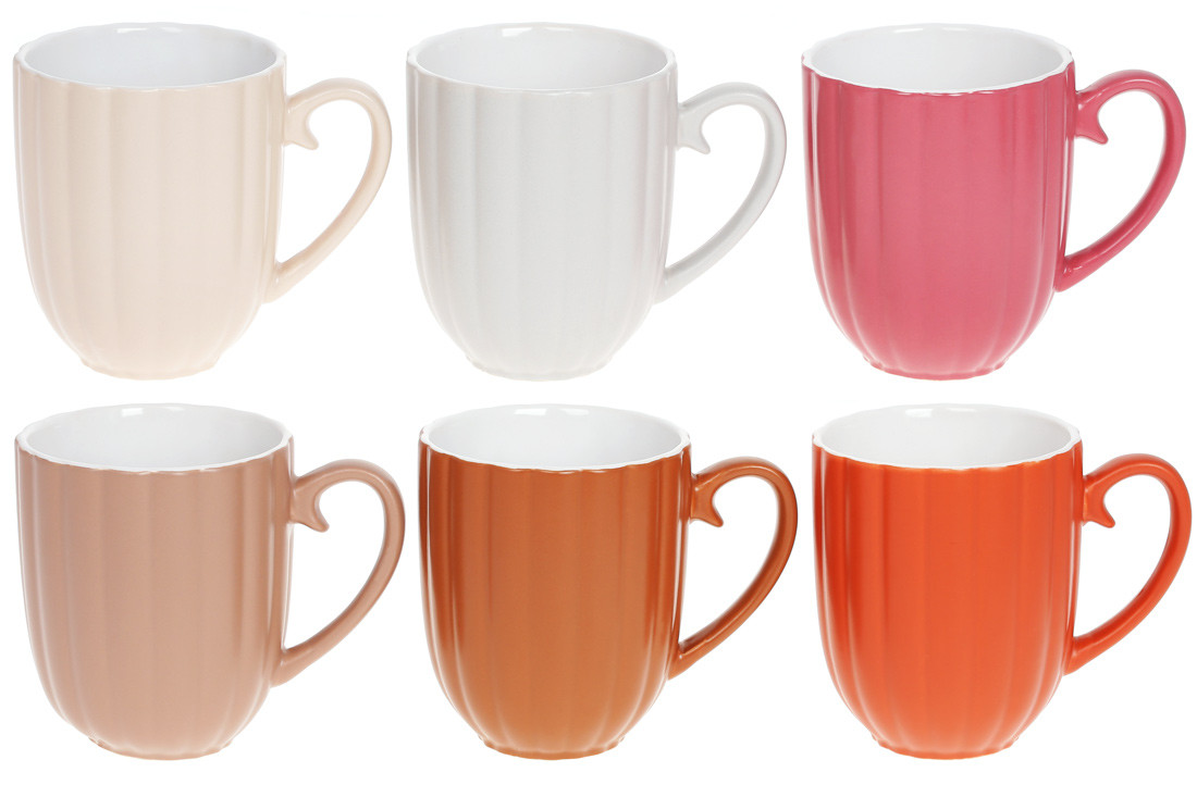 Кухоль керамічний 340мл Верона, 6 дизайнів - 12 шт УПАКОВКА ТОВАР ВІД ВИРОБНИКА