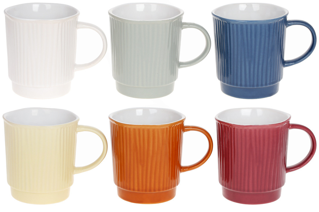 Кухоль керамічний 390мл Палаццо, 6 дизайнів - 12 шт УПАКОВКА ТОВАР ВІД ВИРОБНИКА